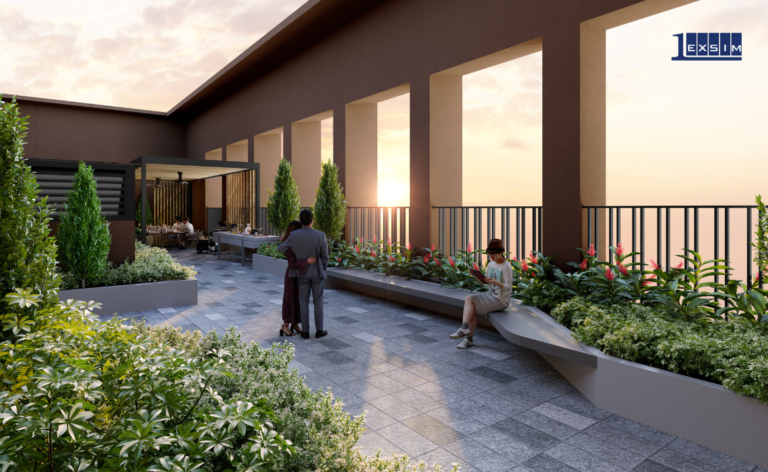 Landscaped Herbs Garden with greenery and walkways at The Vividz