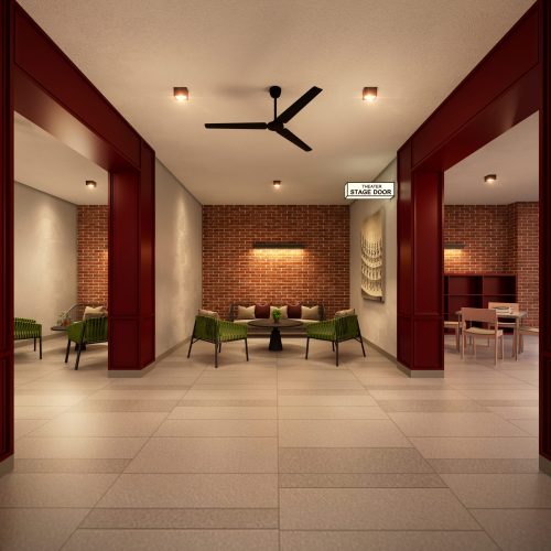 The Vividz social lounge with cozy seating and theatre-inspired design