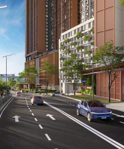 3. Facade with Covered Walkway