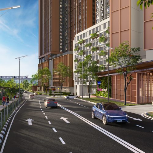 3. Facade with Covered Walkway