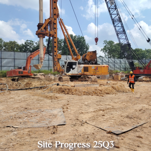 The Vividz Bukit Jalil construction site progress Q3 with piling and groundwork